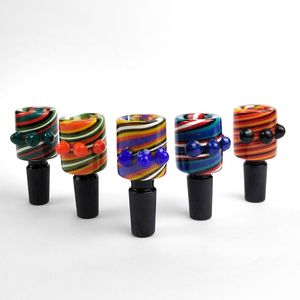 14mm mannelijke riet kom pruik wag glazen kom Roken Accessoires Kleurrijke Heady Bowls Stuk voor Glas Waterpijpen Dab Rigs Pijpen