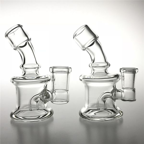 3.2 pouces 10mm 14mm femelle Mini Bong conduites d'eau narguilé recycleur Heady verre fumer bangs émoussé tuyau clair épais main plates-formes pétrolières