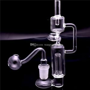 14mm Mini tuyau émoussé à l'eau pas cher protable recycle verre plate-forme pétrolière bong avec bol de tabac ou bol d'huile de verre