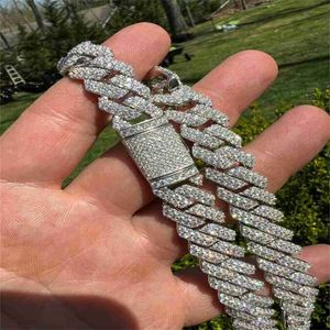 14 mm Moissanite Chain Custom Hip Hop Jewelry VVS1 Moissanite Iced Out Cuban Link Chain 925 Silver Diamond Moissanite Cubaanse ketting