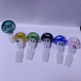 Accesorios de tabaco en forma de seta de accesorios de bong de tubo de vidrio con cabeza de cañón de seta de 14 mm