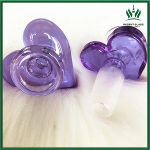 Bols en verre de forme de coeur violet 14 mm