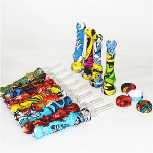 Roken 14 mm siliconen nectar mini -waterleidingen met kwart tips nagels concentraat dab stro bong rig