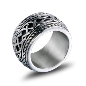 14mm titanium stalen ring mode heren hiphop ringen trouw band heren designer sieraden groothandel gratis verzending