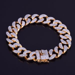 Bracelet cubain de 14 mm Bracelet Cuban Bracelet Hip Hop Bijoux Gol