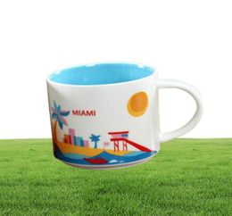 Keramische stadsmok met een capaciteit van 14 oz Amerikaanse steden Beste koffiemokbeker met originele doos Miami City6932372