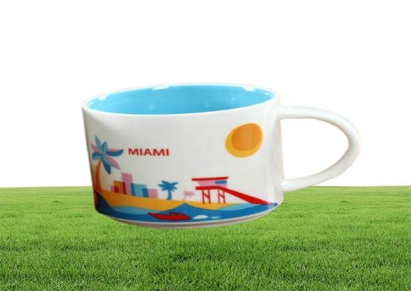 Tasse de ville en céramique d'une capacité de 14 oz, meilleure tasse à café des villes américaines avec boîte originale Miami City8869877