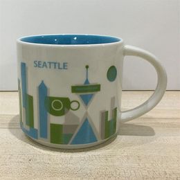 Tasse de ville Starbucks en céramique d'une capacité de 14 oz, tasse à café des villes américaines avec boîte originale Seattle City276I