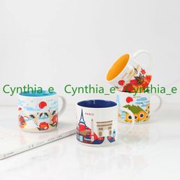 14oz capaciteit keramische ttarbucks stad mug japan steden koffie mugs cup met originele doos 2849