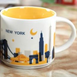 14oz capaciteit keramische ttarbucks stad mok Amerikaanse steden beste koffiemug cup met originele doos New York City 301G