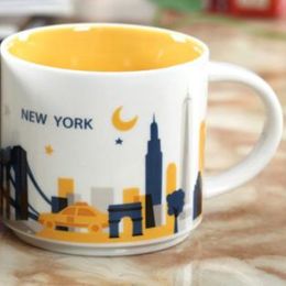 14oz capaciteit keramische ttarbucks stad mok Amerikaanse steden beste koffiemug cup met originele doos New York City 277A