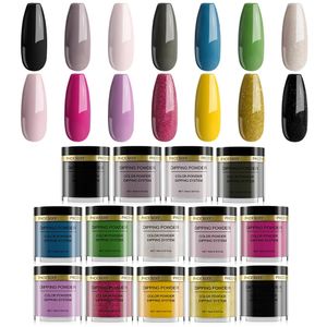 14-delige dompelnagelpoederset 10 ml glitterpoeder Geen behoefte aan lampuitharding Natuurlijk droog Langdurig glitterstof voor manicurepoederkit 240301