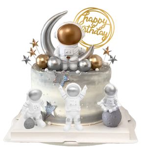 14 stuks astronaut taart decoratie set ruimte verjaardagsfeestje decoraties voor kinderen jongen baby shower universum planeten benodigdheden 240127