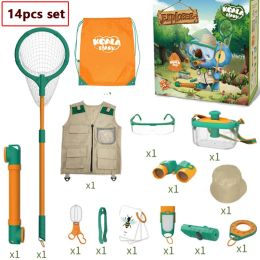 14pcs Kit de juguetes de aventura para niños Caja de observación de insectos al aire libre Exploración de la naturaleza para el toy