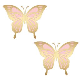 14pcs Grands décorations de fête de papillons 3D avec perles - 12 pouces 2 couches Big Paper Butterflies est disponible en 2 tailles géant 240424