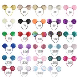 14 stks / partij 2020 Mode Pailletten Muis Oren Hoofdband Glittle DIY Meisjes Haaraccessoires voor Dames Haarband Party Accessoires Mujer LJ201226