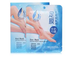 14 stks / partij Rolanjona Melk Bamboe Azijn Voeten Masker Peeling Exfoliating Dead Skin Remove Professional Sox Care