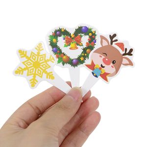 14pcs Feliz Navidad Topcake Topper Santa Santa Santa Tree Tree Treking Pasting Tourpers For Christmas Cake Decor Herramientas Año Nuevo Regalos