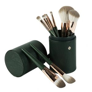 14 unidades/juego de brochas de maquillaje, uniforme de pelo suave, sombreado con bolsa de almacenamiento, juego de brochas de nube verde para belleza