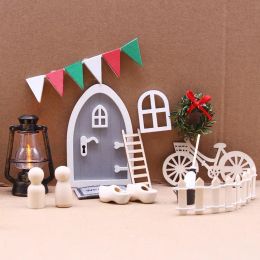 14 -stcs/ingestelde miniatuurdeurkit delicaat kleurrijk kerstselement voor entertainment Fairy House Door Fairy House Door