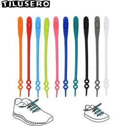 14 unidsset Cordones de silicona impermeables Zapatos de seguridad Accesorios Cordones elásticos redondos Sin corbata Cordones de zapatos perezosos 220713