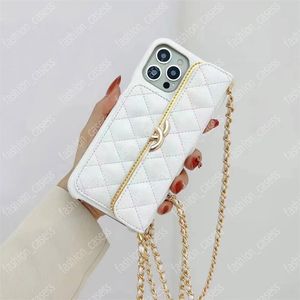 14ProMax Phone Case Cross Body Designer IPhone 14 13 12 11 14plus 12pro Womens Fashion Leather Shell Phone Housse de protection avec porte-carte