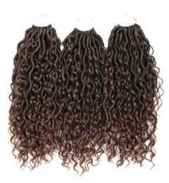 14quotGoddess Locs Gehaakt Haar 24Stands Synthetisch Krullend Vlechthaar Faux Locs Vlechten Pre Looped Braid river locs3727301