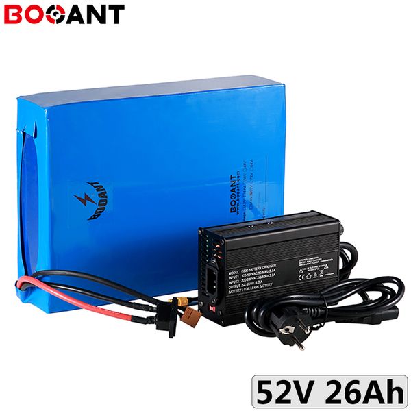 Batterie de vélo électrique 14S 10P 52V 26Ah pour kits de moteur 48V 500W 750W 1000W 1500W ebike lithium ion + chargeur 5A