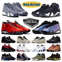 Zapatillas de baloncesto 14s Flint Grey LOVE LETTER White Black Toe Bred Laney Light Ginger Gym Red Hyper Royal Thunder Zapatillas de deporte para hombres y mujeres con caja