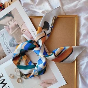 14Syle Fashion Letters Imprimer Imiter le bandeau d'écharpe en soie pour les femmes à longue manche écharpes épaule Tote Lage Ribbon Head Wrap