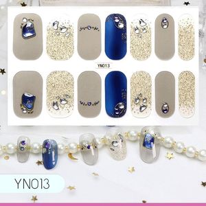 14TIPS/Sheet Marble 5D Glitter Nail Art Stickers Volledig deksel Lijm wraps Diy salon manicure decoratiestickers