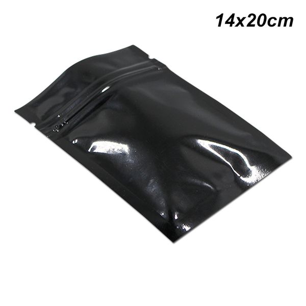 14x20 cm Noir 100Pcs Mylar Foil Aluminium Zipper Food Storage Packaging Pouch Aluminium Foil Self Seal Food Packing Bag for Spices