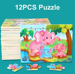 15*11 cm 3D Puzzel Cartoon Dieren Houten Puzzel Kids Cognitieve Puzzel Baby Houten Speelgoed Educatief Speelgoed voor kinderen