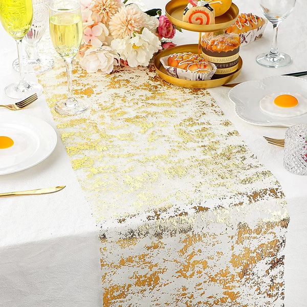 15/20 m Sequin Gold Table Table Runner Glitter Metallic Foil Roughs Rolls para baby shower Birthday Wedding Farty Decoración 240325