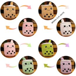 15/25CM Cartoon Double Face Bubble Tea Knuffels Zachte Flip Melkthee Poppen Gevulde Cartoon Knuffel Kinderspeelgoed Woondecoratie 4 Groepen Kleuren