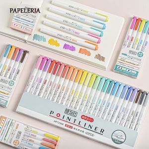 15 / 25Pcs / Set Papeterie japonaise Zebra Mildliner Marqueur Fluorescent Double Tête Surligneur Stylos pour Fournitures de Peinture Scolaire 201125