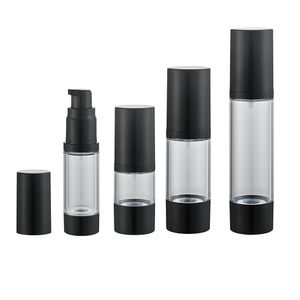 15 30 50 80 100 120 ml Airless Pomp Fles-Lege Hervulbare Zwarte Airless Vacuümpomp Crème Lotion Make Up Fles Toiletartikelen Vloeistof Container