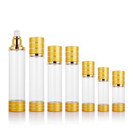 10/15/30/50 / 100 ml reizen airless pomp fles vacuüm cosmetische crème flessen lotion dispenser spuitfles make-up monster container verpakking potten