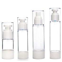 15 30 50 80 100ml lege airless pomp plastic flessen vacuümdruk emulsie fles met lotion pomp op reizende cosmetica