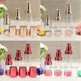 15/30 / 50 ml Goud Rood Lege Airless Pump Flessen Mini Draagbare Vacuüm Cosmetische Lotion Treature Travel Fles F20172219Good Qualtity