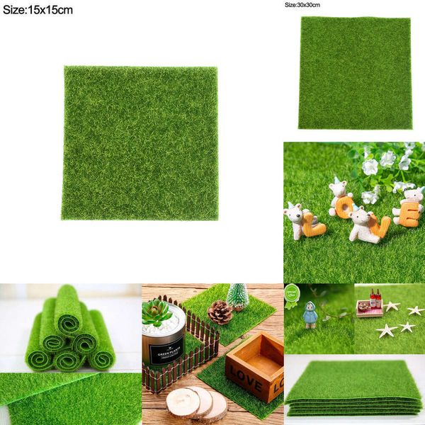 15/30 cm Mat d'herbe verte Green Artificial Moss Lawn Tapis bricolage micro paysage Floor Floor Aqua Wedding Decoration Wholesale