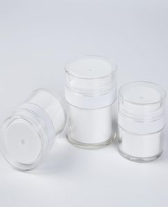 15 30g Bouteille cosmétique sans air blanc simple 50 g de crème vide acrylique Jar Cosmetics Pump Lotion Container6597645