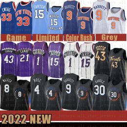 15 43 RJ Barrett Julius Randle Derrick Rose Kemba Walker Baloncesto Jersey Torontos Raptores New Mens York Black Knick 9 30 4 8 Vince Carter Pascal Siakam Champagne