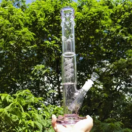 El vidrio pesado grande rosado de Perc de la cachimba de 15,5 pulgadas Bong el tubo de agua que fuma + el cuenco