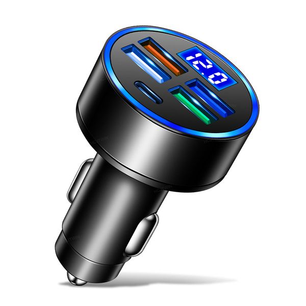 15.5W 3.1A 4 USB Tipo C 5-en-uno Cargador de coche 4 puertos Cargador de coche 3.0 Carga de carga rápida USB PD Adaptador de coche USB