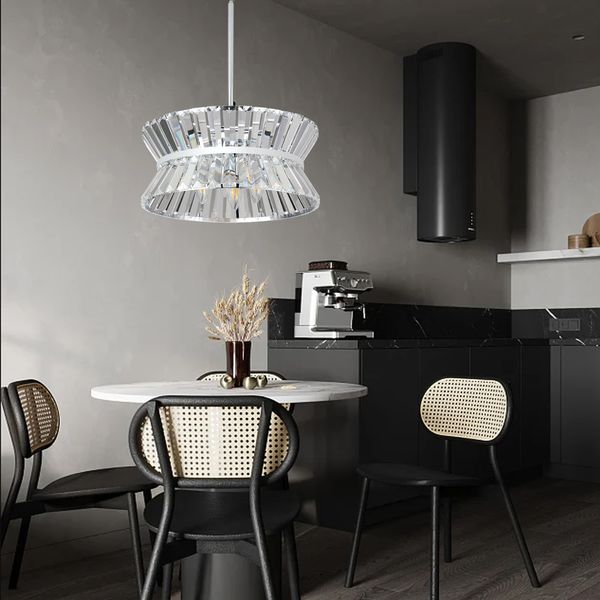 Lámparas de araña de cristal modernas, iluminación LED retro, redonda, colgante de oro cromado, lámparas colgantes, lustre para sala de estar, dormitorio, comedor, luces