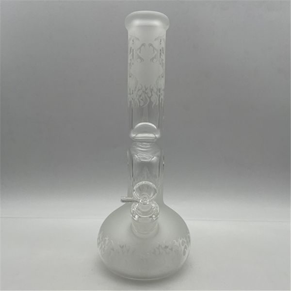 13,77 pouces Sable Bend Bend Pipe Beaker Verre Bong 19 mm Joix avec le dos et le bol