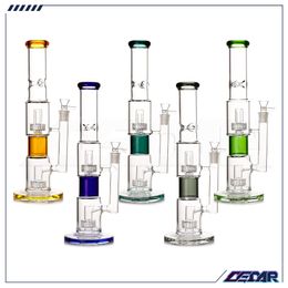 15,7 inch dubbele wielglas Hookah beker Bongwaterleidingen dik materiaal voor roken met 18 mm kom