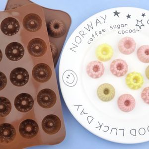 15-Cavity Mini Cake Siliconen Mal Bloemvorm Donut DIY Handgemaakte Jelly Pudding Candy Cupcake non-stick bakken Tools MJ1022