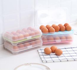 15 cellules Refrigérateur Oeufs Boîtes de rangement Singlelayer Plastique Réfrigérateur Food Oeufs Boîte de rangement Organisation de la cuisine Organisation de la cuisine 3649978